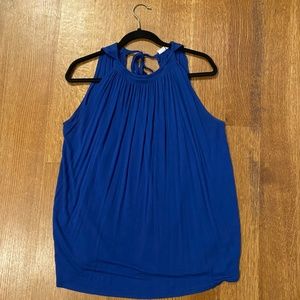 GAP Sleeveless Pleated Blue Tee